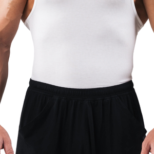 Camiseta sin mangas acanalada para hombre, ajuste muscular, chaleco de entrenamiento para gimnasio, capa base elástica para entrenamiento atlético, ropa deportiva blanca - Product Image 5