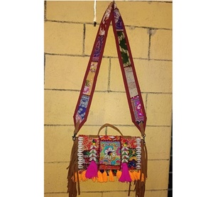 Fashion Bohemian Clutch Embroidered Patchwork <b>Handbag</b> <b>Beaded</b> Flowers Tassels Small Capacity Zipper Closure Artland International - Product Image 1