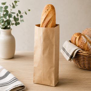 Premium Quality EcoRev Biodegradable Eco-Friendly Luxury Sharp Bottom Kraft Paper Bread <b>Bag</b> Window Patch Handle Custom Logo - Product Image 3