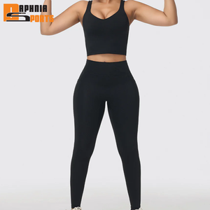 Nueva Ropa de Yoga, Ropa Deportiva para Gimnasio, Conjuntos de Fitness, Leggings de Cintura Media para Mujer, Conjuntos de Yoga de 2 Piezas, Ecológicos, de Nailon Reciclado - Product Image 1