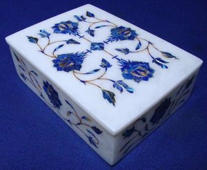 Most Beautiful Handmade Pure White Marble Inlay Design With Fine Finishing And Smooth Polished Rectangular Shape Jewelry <b>Boxes</b> - Product Image 2