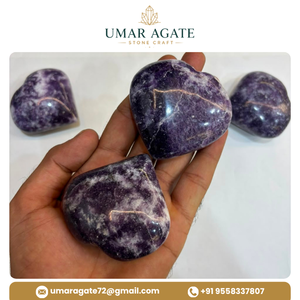 Pierre de Lepidolite Naturelle en Forme de Cœur 45-55mm, Cristal de Mica Violet Sculpté en Cœur, Pierre de Guérison en Gros pour Cadeaux et Décoration Intérieure - Product Image 4