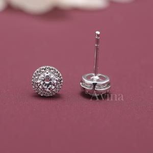 IGI Certified Lab Grown Diamond Halo Stud Earrings 9K White / Yellow & Rose Gold Round Brilliant Diamond Earrings - Product Image 5