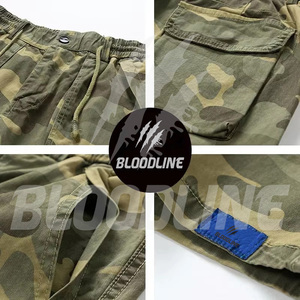 Shorts cargo camouflage pour homme, taille élastique, taille mi-haute, en toile respirante, décontractés, avec poches - Product Image 6