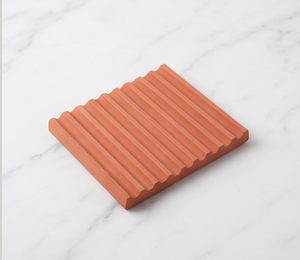 Ceramic Spoon Rest Wavy Ridge Fluted <b>Utensil</b> <b>Holder</b> Perfect For Kitchen Table Decor And Home Use - Product Image 1