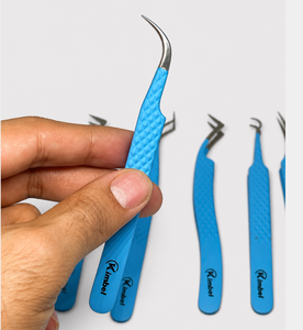 Pinzas Profesionales de Acero Inoxidable para Extensión de Pestañas, Puntas Puntiagudas, Alta Precisión, Agarre Perfecto, Antideslizantes, Puntas de Fibra y Sin Fibra - Product Image 5