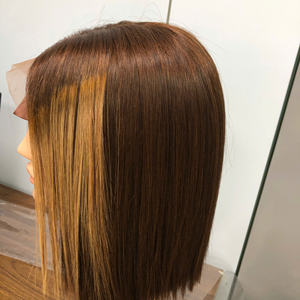 Perruque brune marque de naissance avec fermeture 2x6 12 pouces 200% densité | Cheveux humains vietnamiens super doublement étirés - Product Image 4