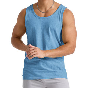เสื้อกล้ามออกกำลังกายกลางแจ้งสำหรับผู้ชาย รับผลิตแบบ OEM ดีไซน์ใหม่ล่าสุด คุณภาพดีที่สุด ผ้าฝ้าย 100% เสื้อกล้ามผู้ชายสีพื้น - Product Image 1