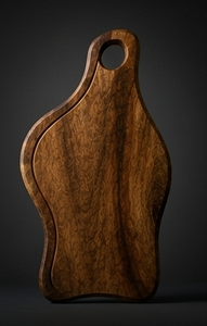 Planche à découper en bois de manguier en forme de vague avec rainure à jus, planche de service solide en bois pour aliments et pain, vente en gros - Product Image 4