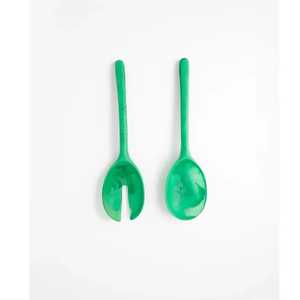 Ensemble de cuillères et fourchettes à salade en résine écologique et alimentaire pour la maison et l'hôtellerie – Ustensiles élégants pour servir les salades avec cuillères décoratives - Product Image 3