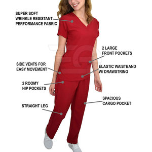 Superior Men <b>Scrub</b> Suits Soft Stretch Medical Uniform Set Knitted 100% Cotton Breathable Hospital Clinic Nurse Wear Daily - Product Image 3
