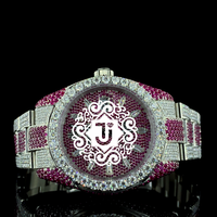 Nouvelle Arrivée Montre Mécanique de Luxe Hip Hop en Acier Inoxydable Bicolore avec Moissanite 41mm Or Rose Mouvement ETA Disponible à l'Exportation