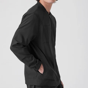 Blouse médicale de qualité supérieure pour homme, infirmier, médecin, en polyester et coton, manches longues, poignets tricotés, fermeture boutonnée sur le devant - Product Image 5