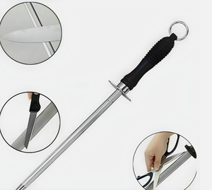 Aiguiseur de couteaux professionnel LEGACY en acier au carbone de qualité supérieure avec manche en céramique, écologique et fait main pour la cuisine - Product Image 1