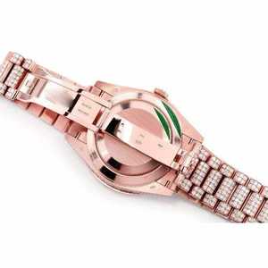 Luxury Iced Out Moissanite <b>Watch</b> Rose Gold Automatic Mechanical Diamond Bust Down Hip Hop Wristwatch - Product Image 2