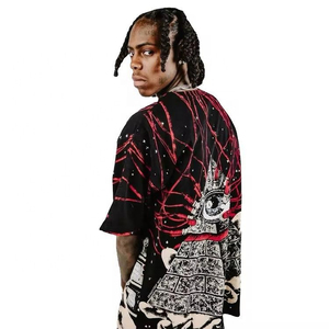T-shirt surdimensionné en coton 100 % personnalisé pour homme, style streetwear, à manches courtes, avec impression graphique intégrale - Product Image 6