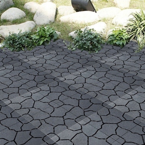 DECHO DIY Grigio Antiscivolo Design a Incastro Effetto Pietra per Sentieri da Giardino, Pavimentazione in Plastica PP per <span class=keywords><strong>Esterni</strong></span> e Parchi Modello PP30S30 - Product Image 1