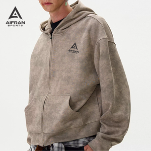 Veste polaire à capuche zippée personnalisée OEM pour hommes et femmes, style streetwear, fournisseur en gros - Product Image 2