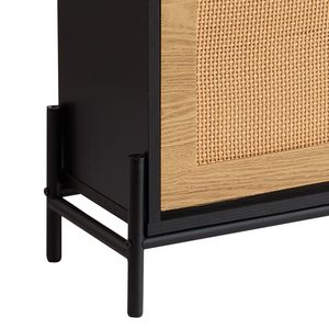 Mobiletto Salvaspazio per Ingresso Stretto con 4 Cassetti Ribaltabili, Scarpiera in Rattan con Gambe Sottili in Metallo e Ripiani per Scarpe - Product Image 4