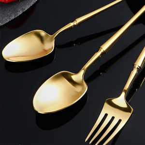 Stainless Steel Satin Gold Flatware <b>Set</b> for Weddings Hotels <b>Restaurants</b> Parties Luxury Dining Tableware - Product Image 2