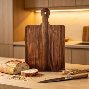 Planche à découper en bois à grain de bois apparent, avec poignée, forme rectangulaire, épaisseur 1,5 cm, compatible lave-vaisselle, pour viande, fromage, légumes, fruits, usage en cuisine - Product Image 3