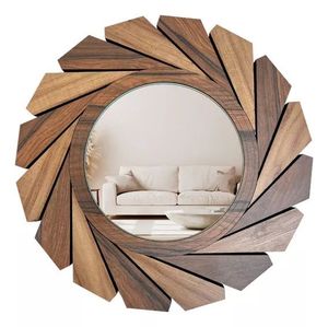 Eco-Friendly Natural Wood Wall <b>Mirror</b> Large Size Decorative Wooden <b>Frame</b> <b>Mirror</b> for Home Bathroom Living Room - Product Image 5