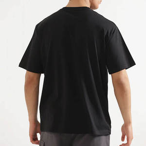 Wholesale Oversized Cotton Fleece T-Shirt Men 120g Heavyweight Eco-Friendly Quick Dry <b>Drop</b> Shoulder Custom Digital Printing - Product Image 2