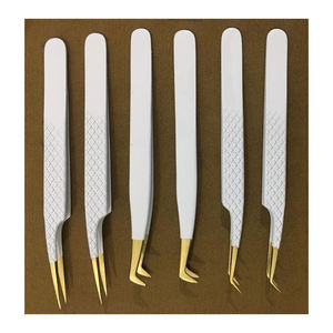 ชุดแหนบต่อขนตา DANTRIC IMPLANTS RE-631 ทำจากสแตนเลสสตีลคุณภาพสูง ด้ามจับสีขาว ปลายสีทอง ปลายเรียวแหลม ขนาด 10 มม. ทนทาน - Product Image 4