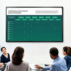 Tableau blanc interactif intelligent à double système de 85 pouces, écran plat interactif avec <span class=keywords><strong>OPS</strong></span>, tableau blanc tactile 4K pour le bureau et l'école - Product Image 1