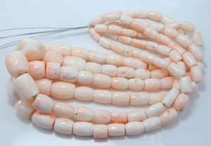 Perles tubulaires en corail rose naturel japonais, authentiques pierres précieuses en corail, perles en vrac pour colliers et bijoux - Product Image 3