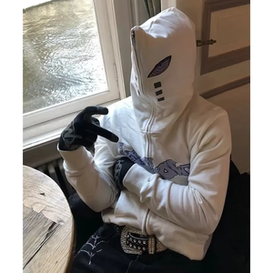 Vente en gros de sweats à capuche personnalisés de haute qualité pour hommes, avec grande capuche, unisexe, à fermeture éclair intégrale, vierges, avec broderie - Product Image 5