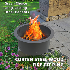 <b>Large</b> Capacity Modern Octagonal Galvanized Steel Outdoor <b>Fire</b> Ring Stable Base Heat Shield Safe Wood Fuel Clean Burning - Product Image 6