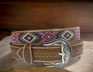 Hand <b>Tooled</b> Full Grain Leather Western <b>Belt</b> Western Stylish Genuine Leather Unisex Removable Buckle <b>Belt</b> - Product Image 3