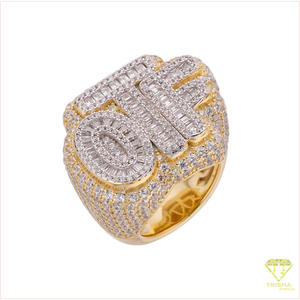 Bague pour homme surdimensionnée en argent 925 de qualité supérieure avec moissanite sertie en barre, plaquée rhodium, style Hip Hop, pour la vente en gros de bijoux de boutique - Product Image 4