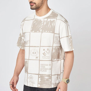 Good Quality Heavyweight 280gsm Polyester Cotton Oversized Drop Shoulder O-neckline Short Sleeve T-<b>shirt</b> Custom t <b>Shirt</b> - Product Image 2