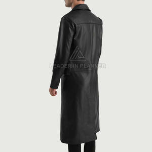 Manteau en cuir d'agneau pour homme avec logo personnalisé, couleur personnalisée, prix raisonnable. - Product Image 5