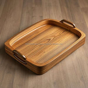 Plateau en bois élégant pour les cérémonies de mariage, les célébrations, le café, le thé, le petit déjeuner et l'affichage de la nourriture - Product Image 6
