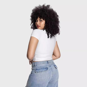 T-shirt personnalisé avec logo pour femme, coupe ample, col rond, étiquette personnalisée, décontracté, respirant, séchage rapide, écologique, manches courtes, tendance - Product Image 6