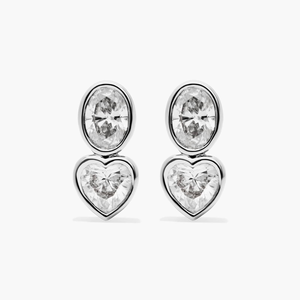 Bijoux en argent sterling 925 de qualité supérieure, diamant moissanite, forme de cœur scintillante, style élégant, bijoux fins intemporels pour femmes - Product Image 1