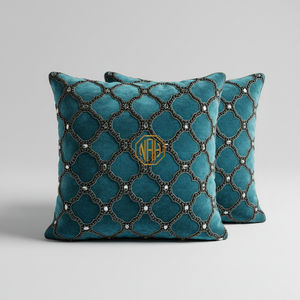 Funda de Cojín Personalizable con Cuentas y Bordados Hechos a Mano para Decoración de Interiores Modernos - Product Image 3