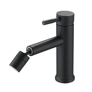Rubinetto da Bagno Nero Opaco a 2 Modalità con Aeratore Girevole a 360 Gradi per Lavabo - Product Image 4