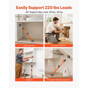 ชุดค้ำยันเหล็กแบบยืดหดได้ 2 ชิ้น ขนาด 18.9-29.5 นิ้ว รับน้ำหนักได้ 220 ปอนด์ ปรับได้ ใช้เป็นมือที่สามสำหรับตู้ - Product Image 2