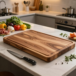 Tabla de cortar de madera de acacia y tabla para servir queso para uso doméstico, en hoteles y restaurantes, hecha a mano por blossom craft india - Product Image 6