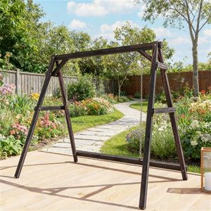 Patio <b>Swings</b> <b>Frame</b> Hanging Chair and Bed <b>Frame</b> for Outdoor Porch Weather-Resistant and Stylish - Product Image 1