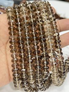 ลูกปัดพลอยควอตซ์สโมคกี้ธรรมชาติเกรด AAA ทรงเหลี่ยมขนาด 8 มม. ความยาว 8 นิ้ว - Product Image 5