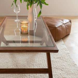 Table basse Vandana Aston Pebble en bois de manguier et verre - Product Image 5