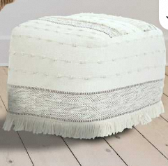 Handwoven Cotton Pouf Bohemian Square Ottoman Customizable Color Size Decorative Home Furniture in bulk - Product Image 5