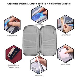 Portafoglio da Viaggio Impermeabile a 12 Scomparti per Passaporto con Organizzatore per Biglietti, Documenti, Carte di Credito e Telefono - Product Image 5