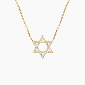 Collar con Colgante de Estrella de David con Diamantes Incrustados - Product Image 1