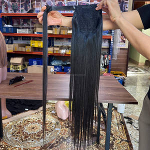 Extensions de cheveux humains vietnamiens à prix abordable, queue de cheval en cheveux bruts vietnamiens, cheveux raides et lisses comme des baguettes, 120g, le meilleur - Product Image 1